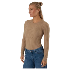 Pccrista Ls O-neck Knit Bc Silver Mink