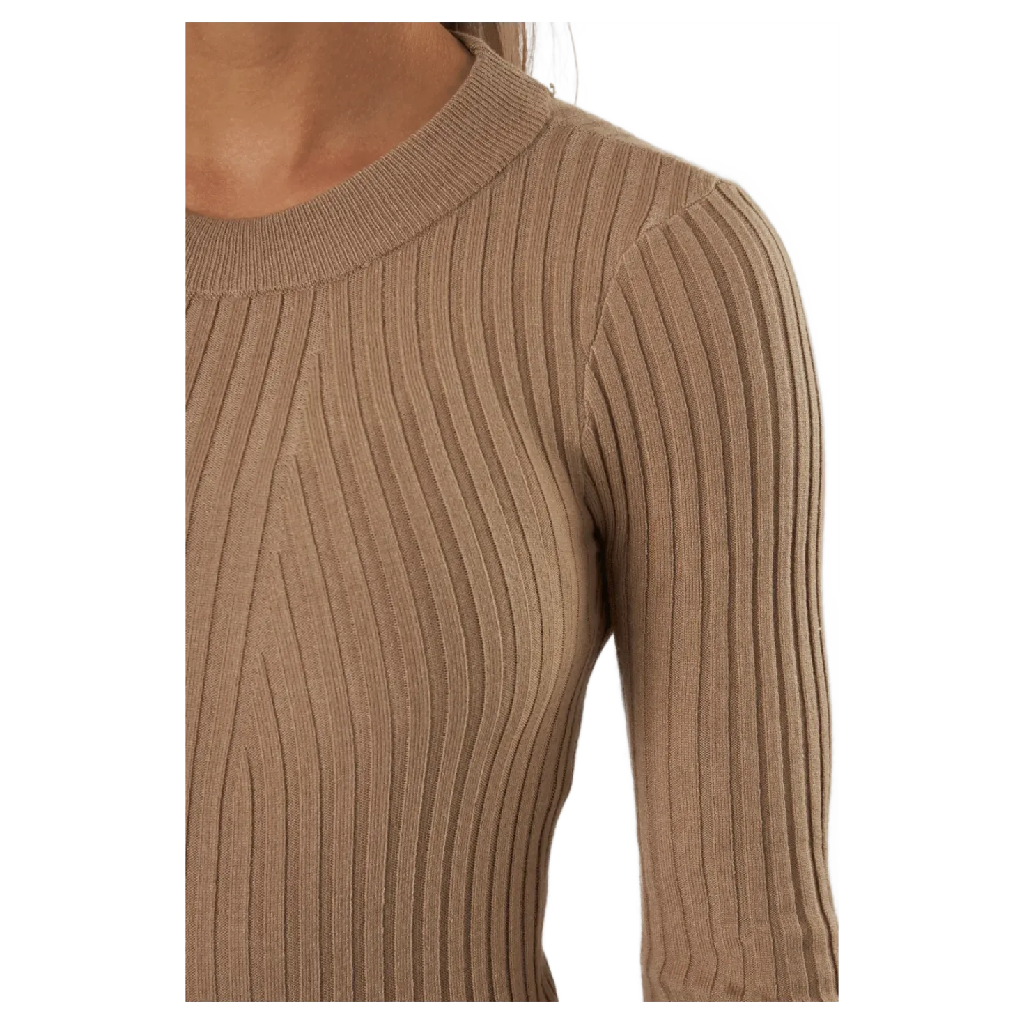 Pccrista Ls O-neck Knit Bc Silver Mink