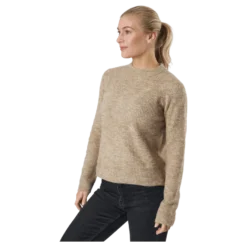 Pcellen Ls O-neck Knit Bc Silver Mink