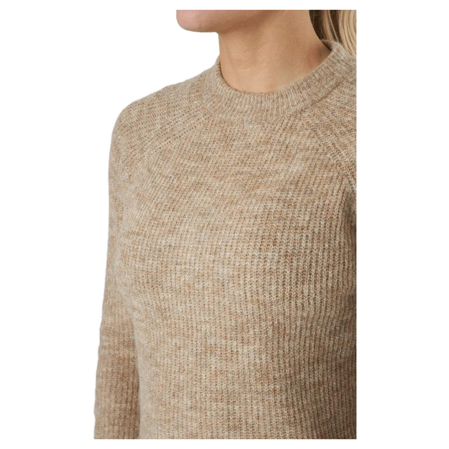 Pcellen Ls O-neck Knit Bc Silver Mink