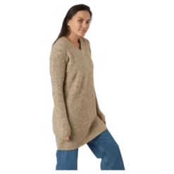 Pcellen Ls V-neck Knit DressSilver Mink