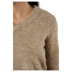 Pcellen Ls V-neck Knit DressSilver Mink