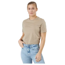 Pcria Ss Fold Up Solid Tee Bc Silver Mink