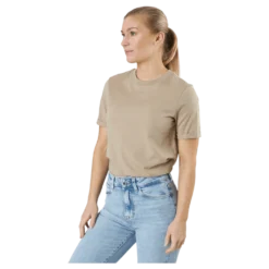 Pcria Ss Fold Up Solid Tee Bc Silver Mink