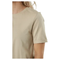 Pcria Ss Fold Up Solid Tee Noo White Pepper