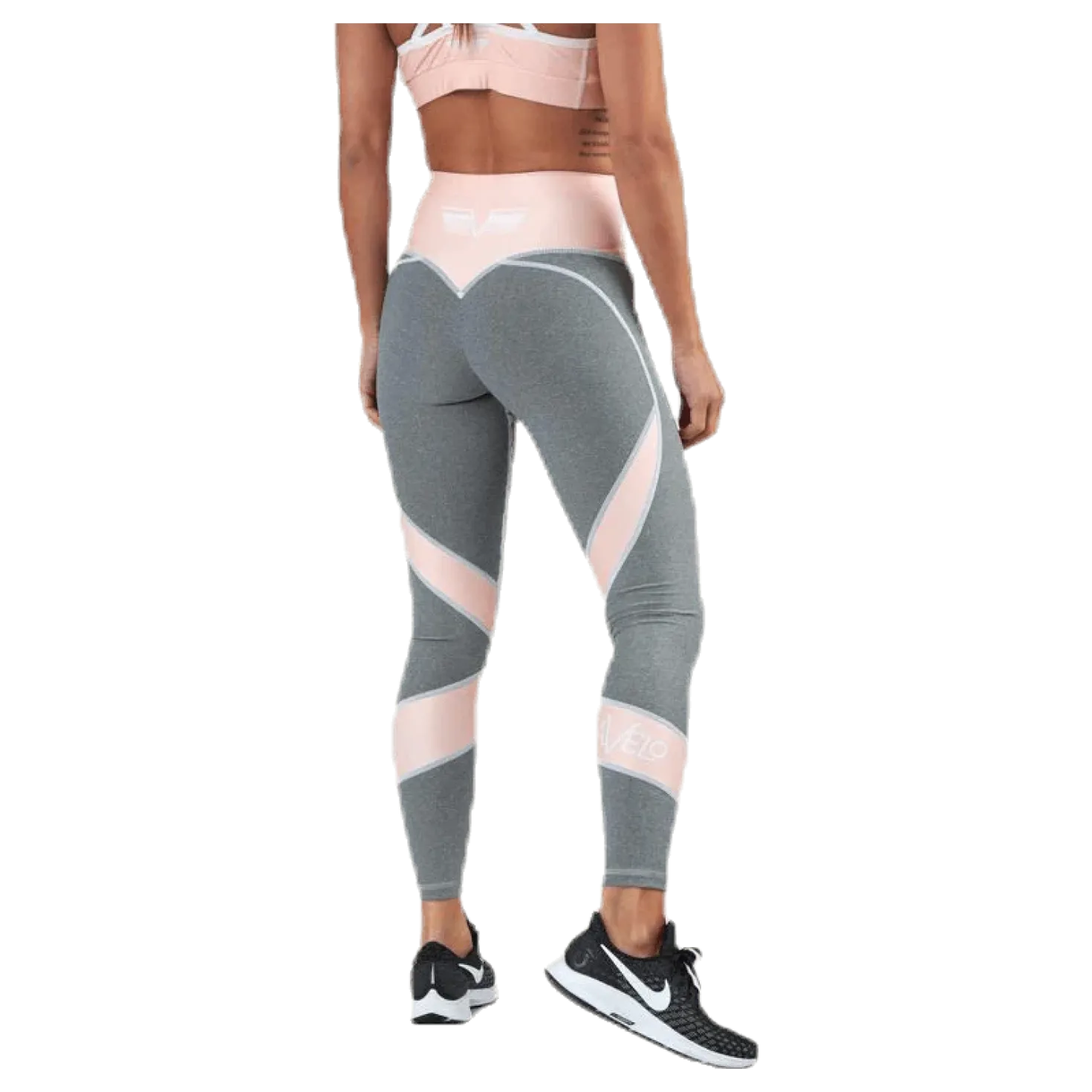 Peach Swirl Leggings Grey