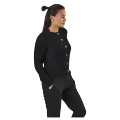 Petula Ls Knit Cardigan Black