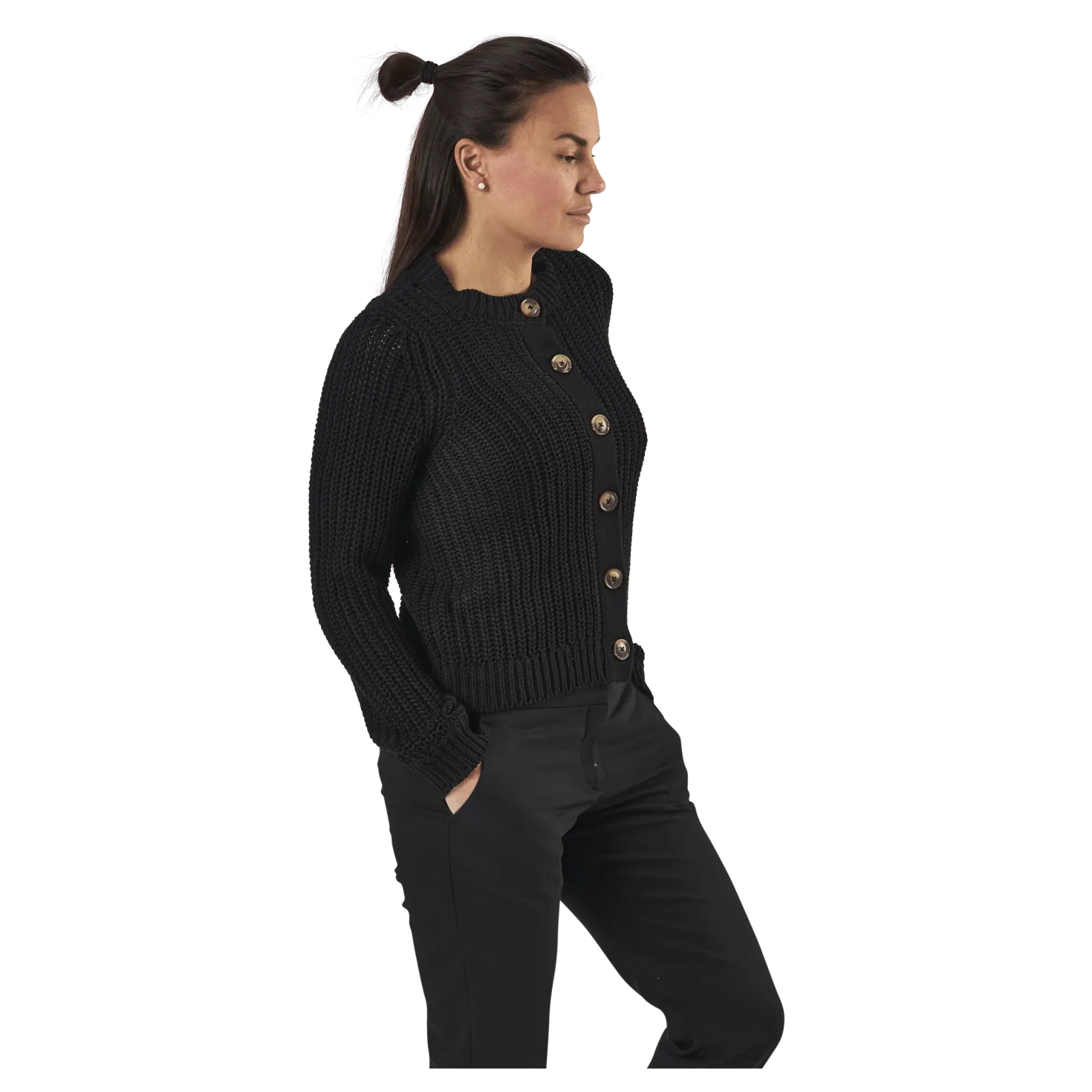 Petula Ls Knit Cardigan Black