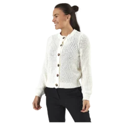 Petula Ls Knit Cardigan White