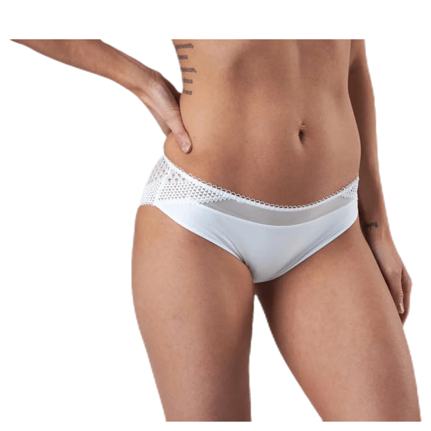 Pique Lace Bikini Brief White
