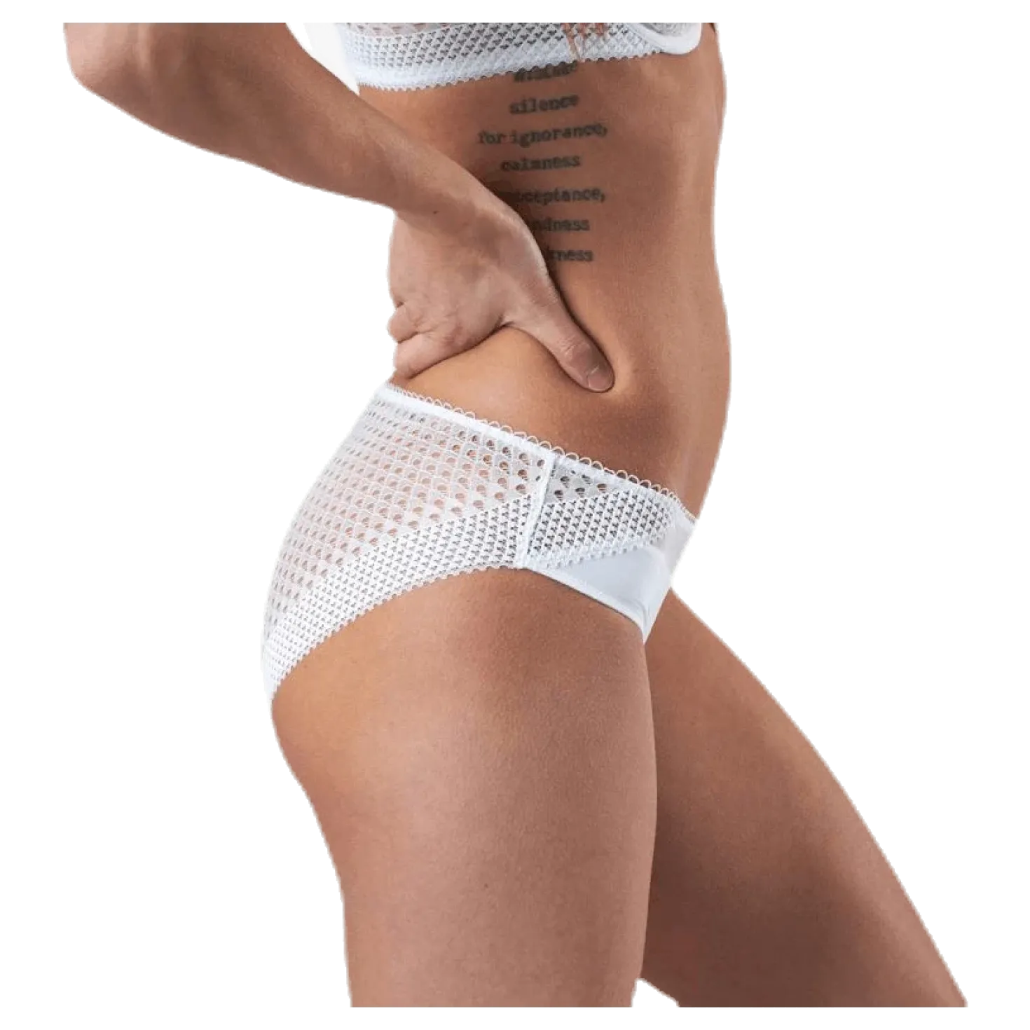 Pique Lace Bikini Brief White