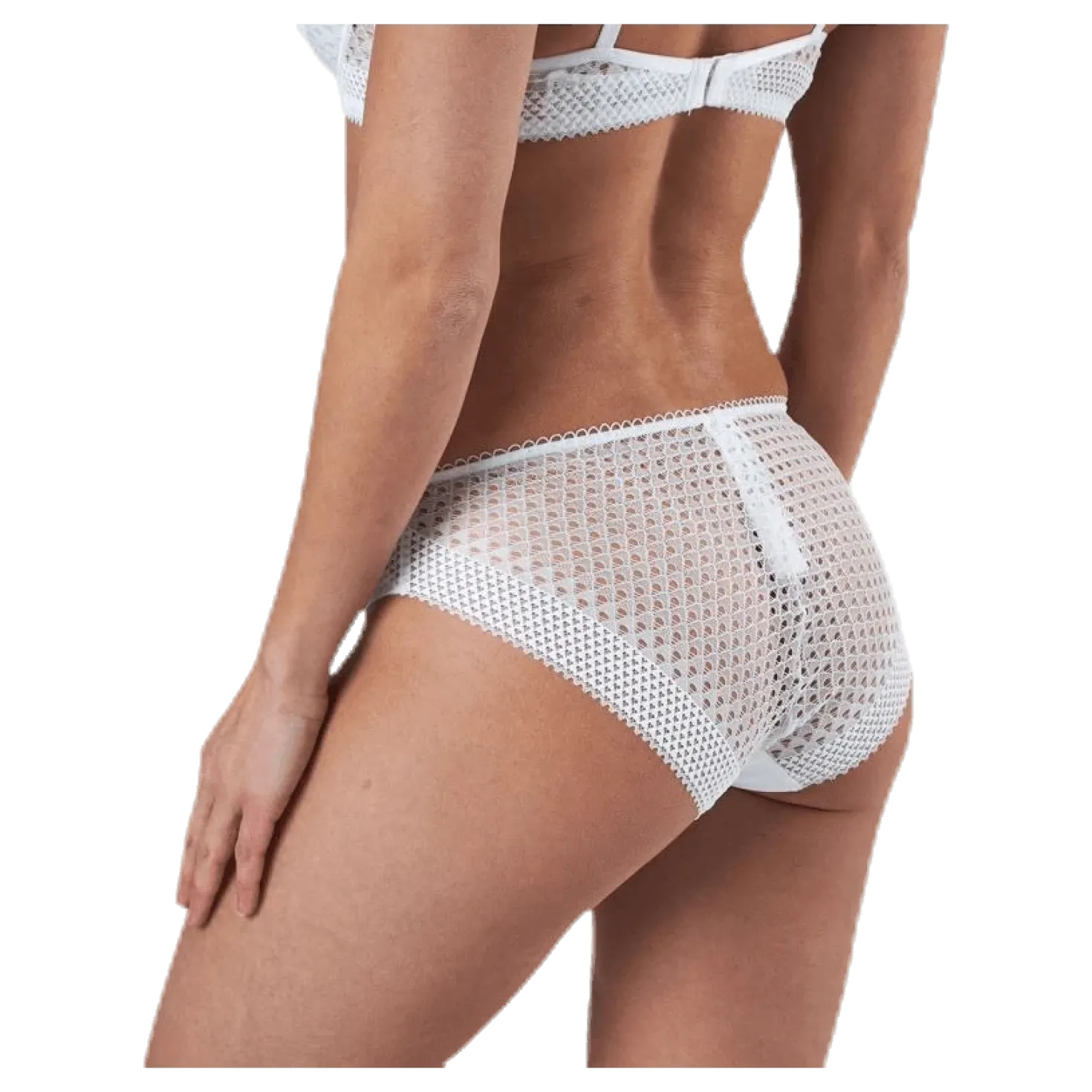Pique Lace Bikini Brief White
