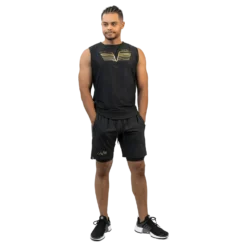 Power Sleeveless Tee Black&gold