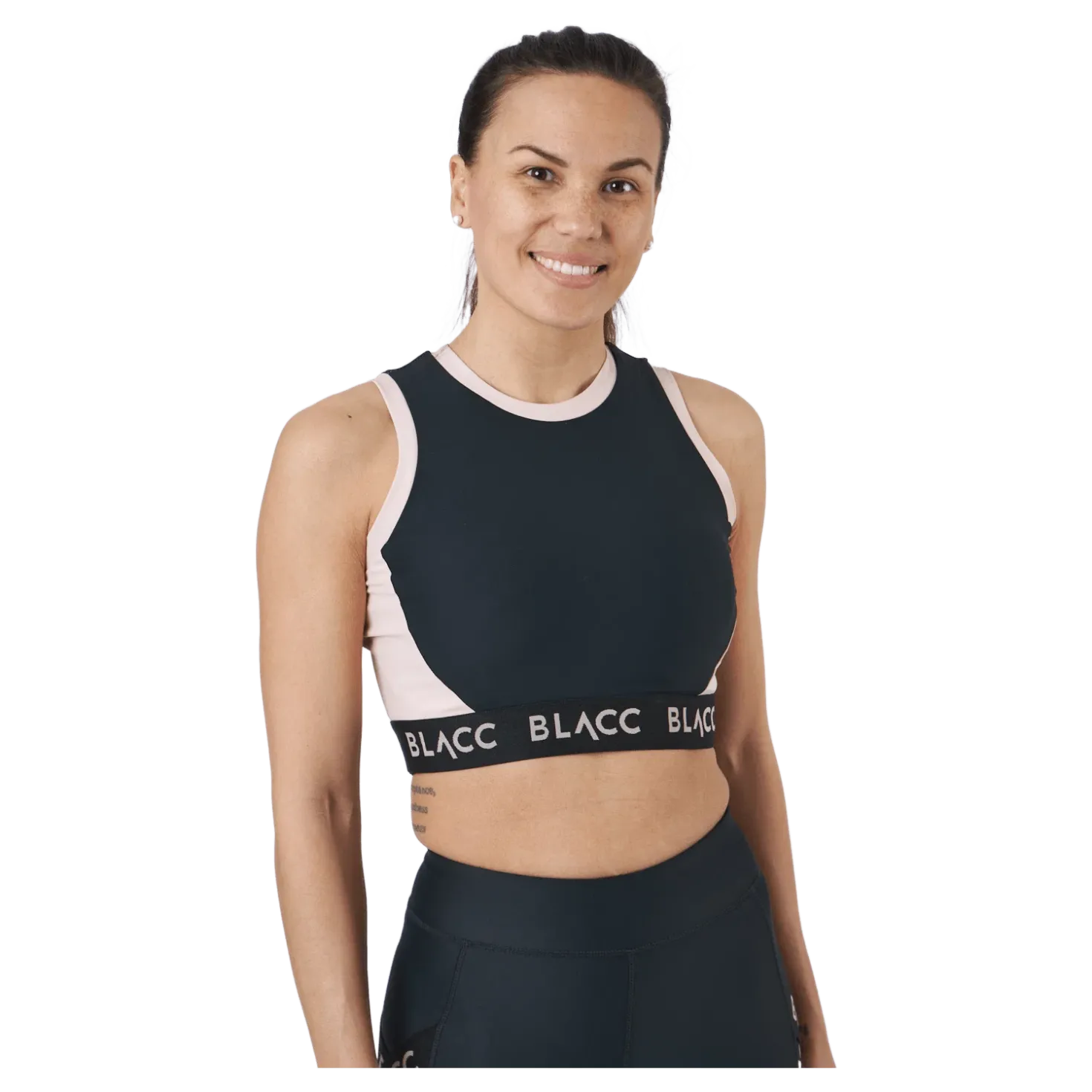 Power X Crop Top Black / Pink