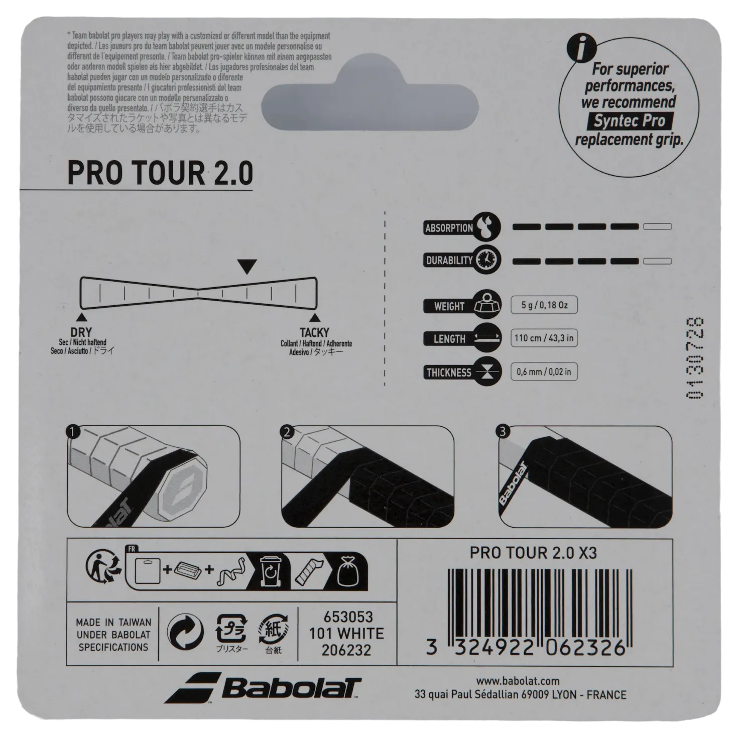 Pro Tour 2.0 3-pack White