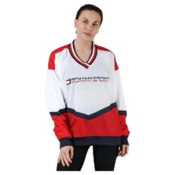 Pull Over Jacket With Iconic Rib Red