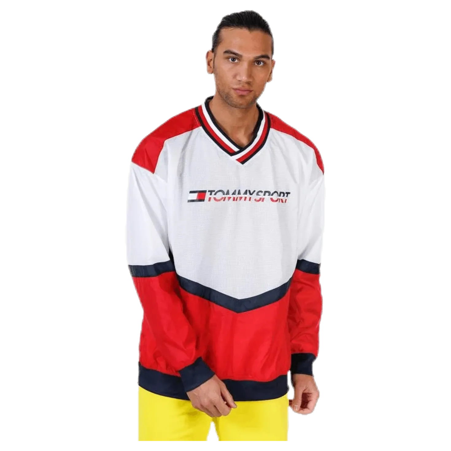 Pull Over Jacket With Rib Red