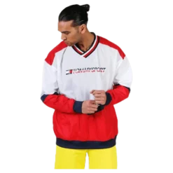 Pull Over Jacket With Rib Red