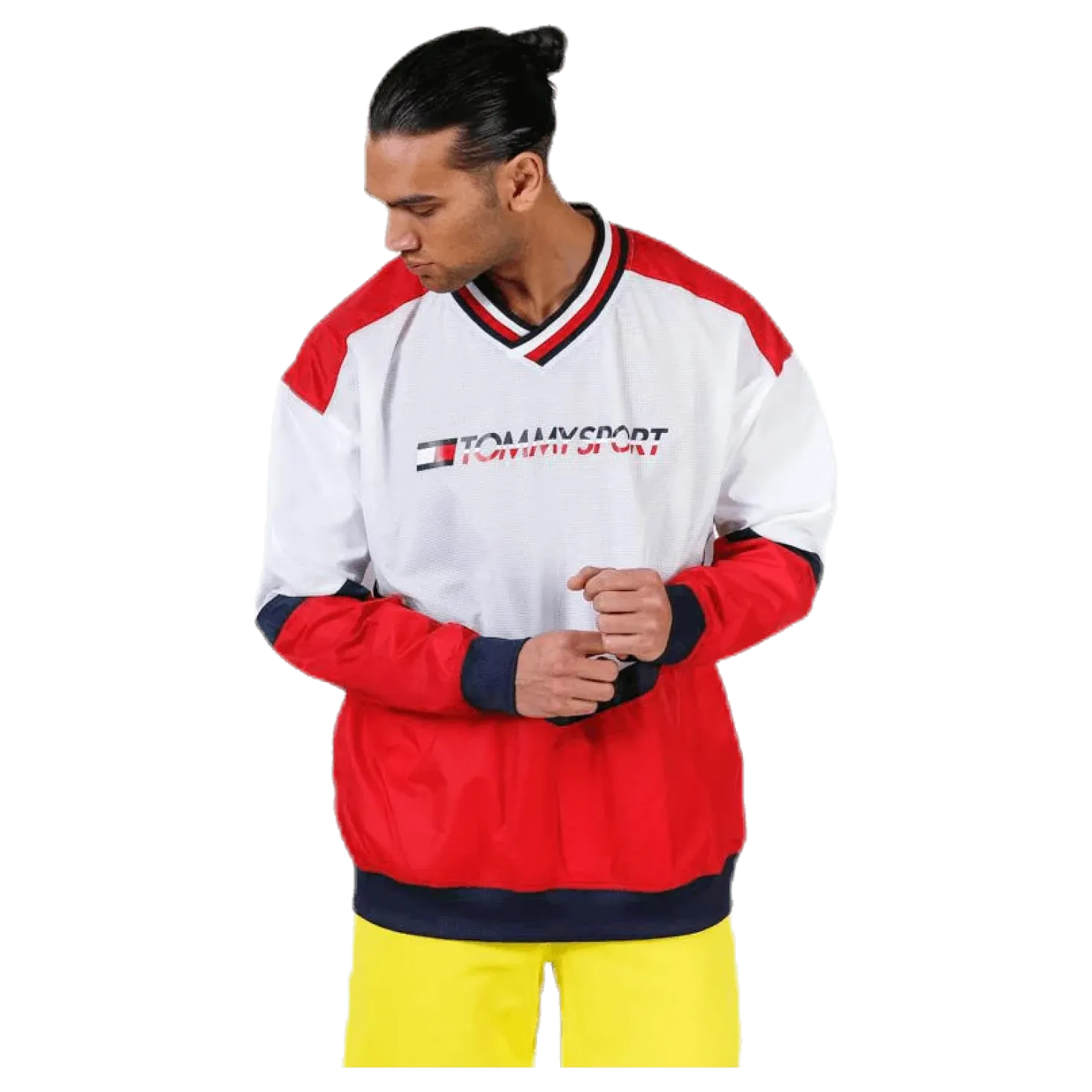 Pull Over Jacket With Rib Red