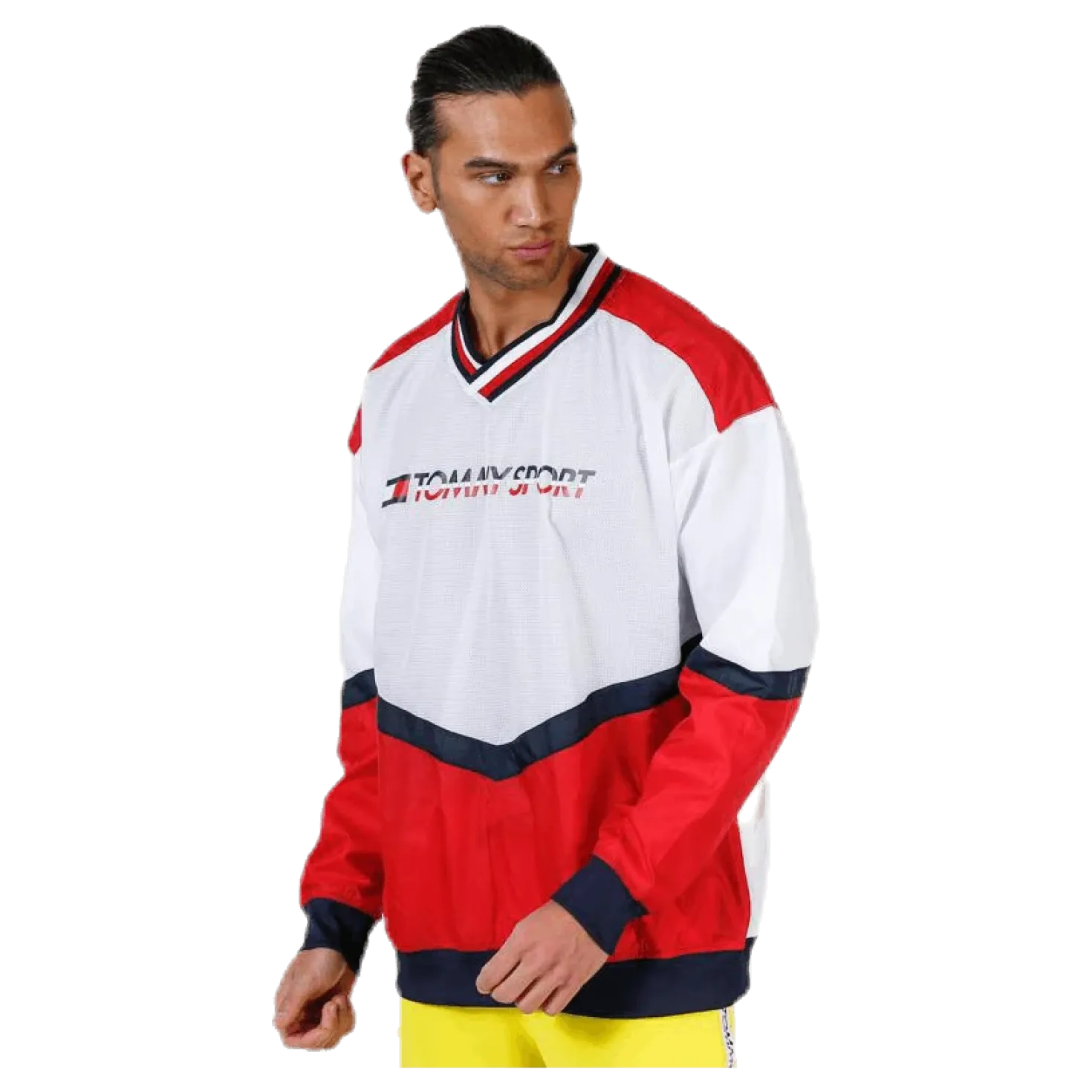 Pull Over Jacket With Rib Red