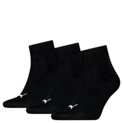 Puma Unisex Quarter Plain 3p Black