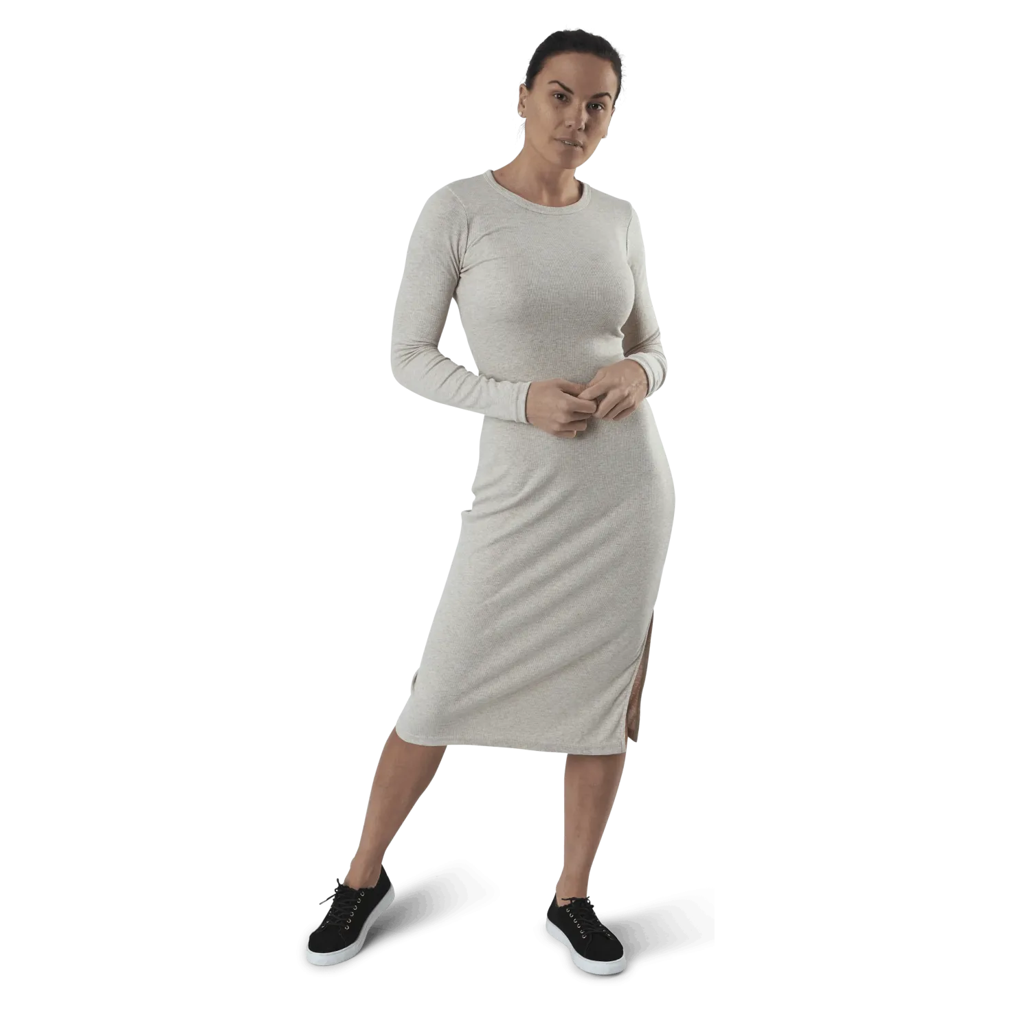 Quinn Rib Dress Beige