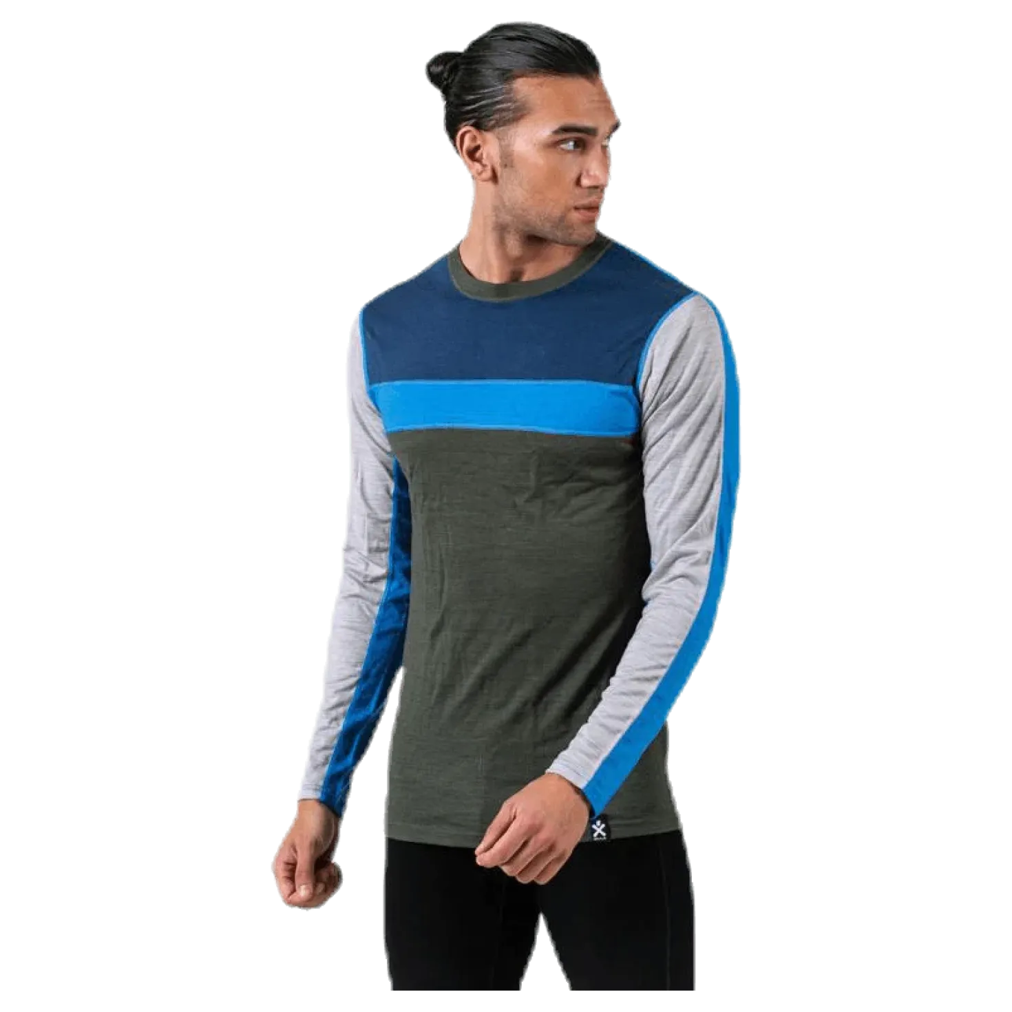 Retro wool Crew Green/Grey