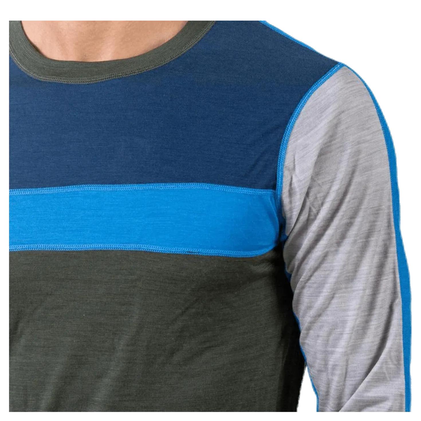 Retro wool Crew Green/Grey