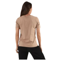 Ria Ss Fold Up Solid Tee Beige