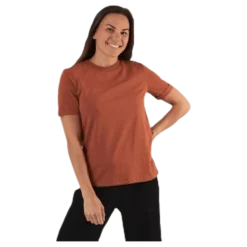 Ria Ss Fold Up Solid Tee Beige