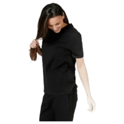 Ria Ss Fold Up Solid Tee Black
