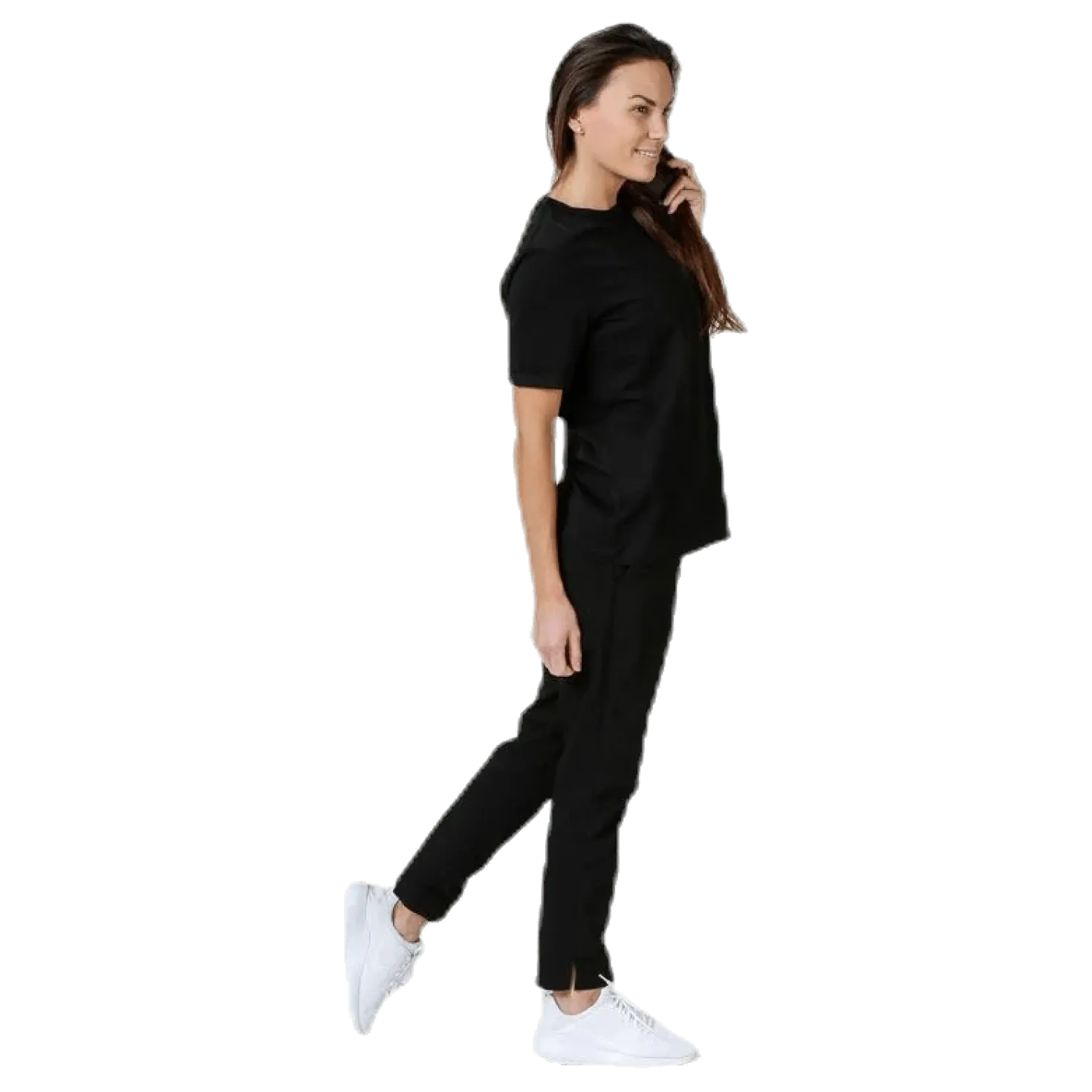 Ria Ss Fold Up Solid Tee Black