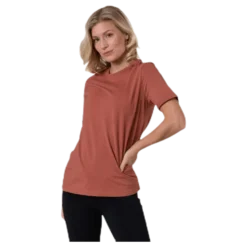 Ria Ss Fold Up Solid Tee Brown