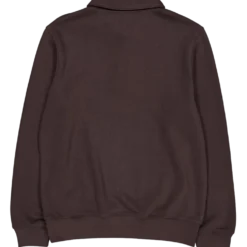 Ribbed Cotton Polo Collar Swea Brown Skb