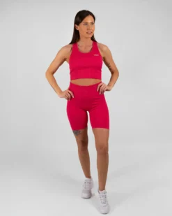 Ribbed Seamless Biker Shorts Berry
