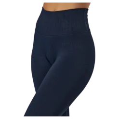 Ribbed Seamless Tights Navy Blue
