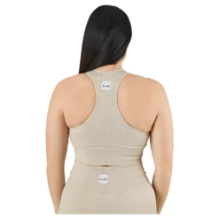 Rib Seamless Crop Top Mushroom