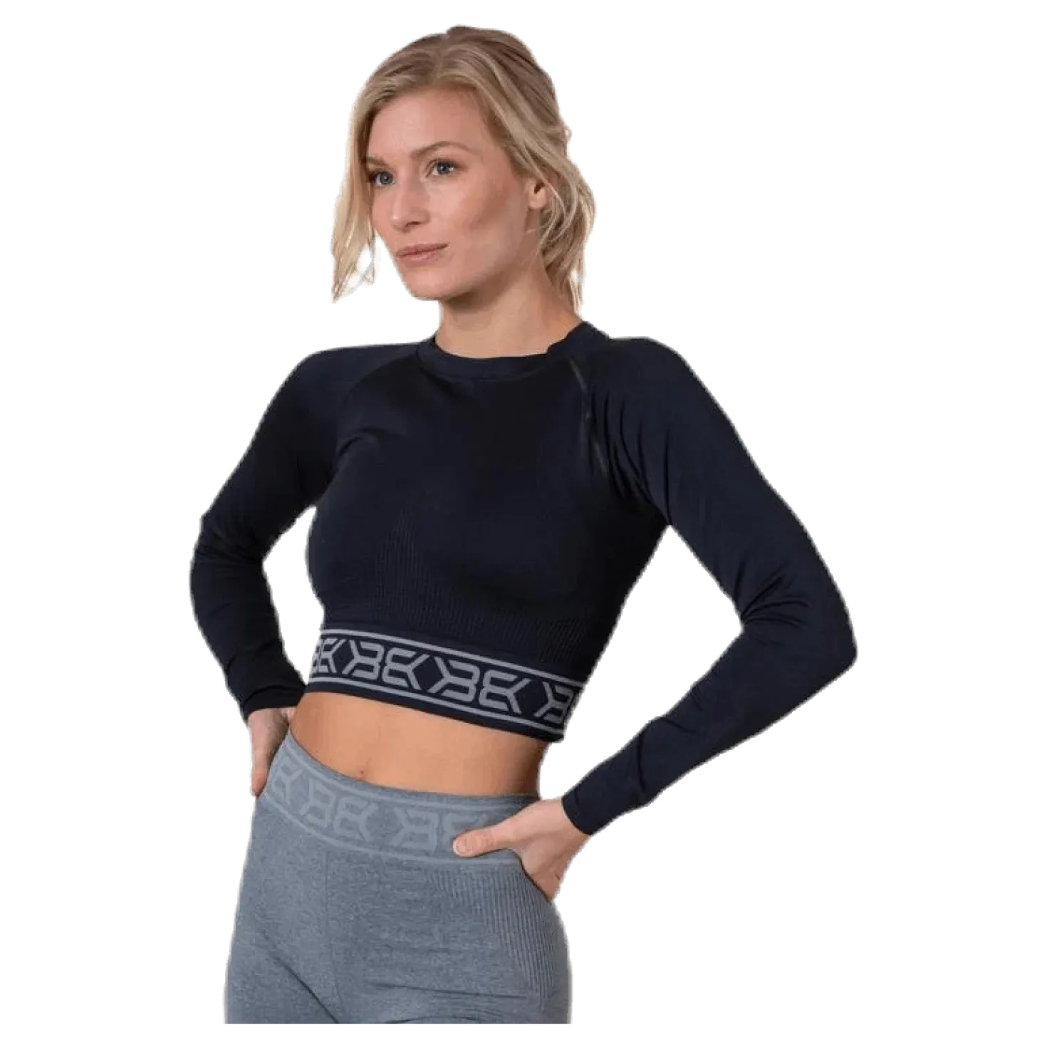 Rib Seamless LS Black