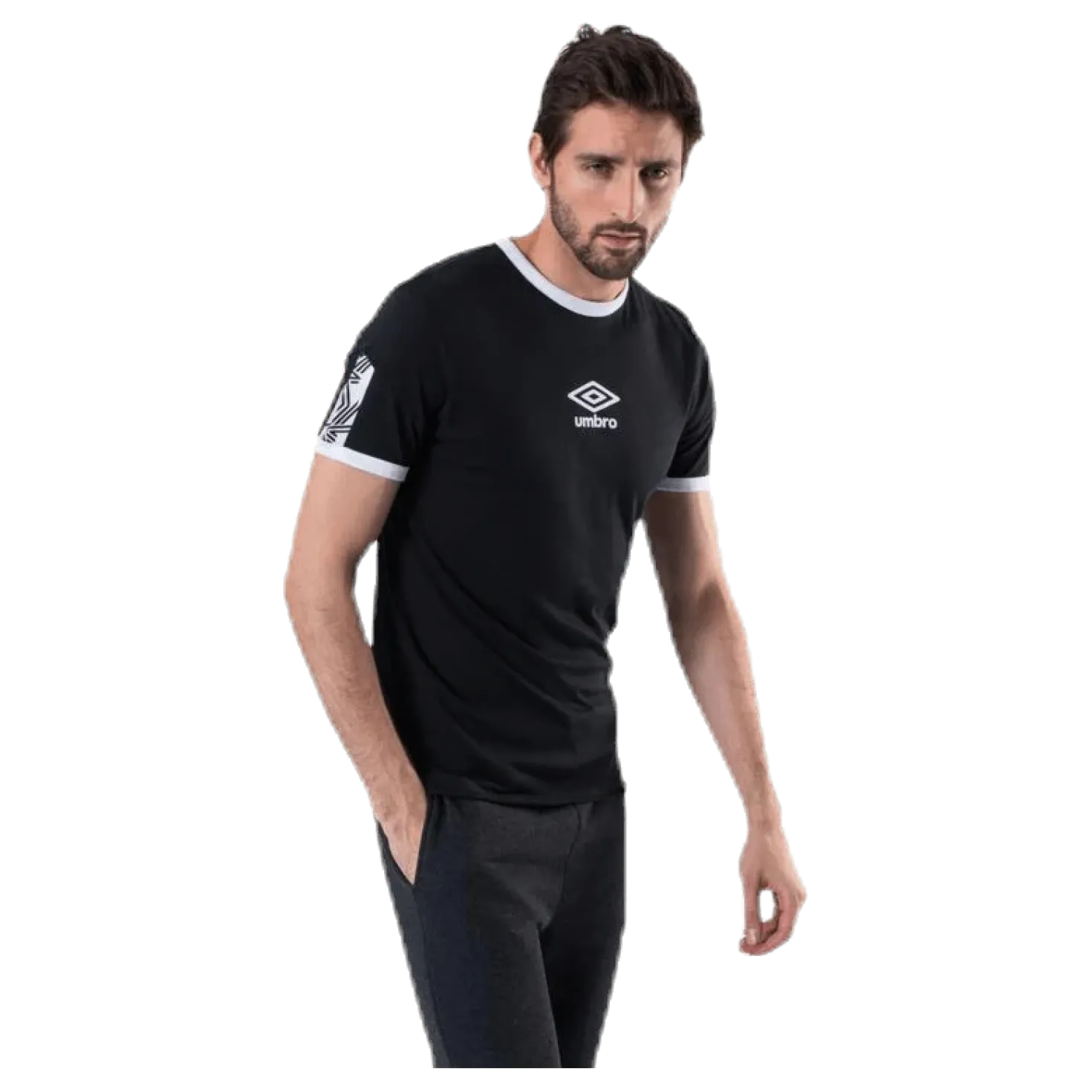 Ringer Taped Logo Tee Black