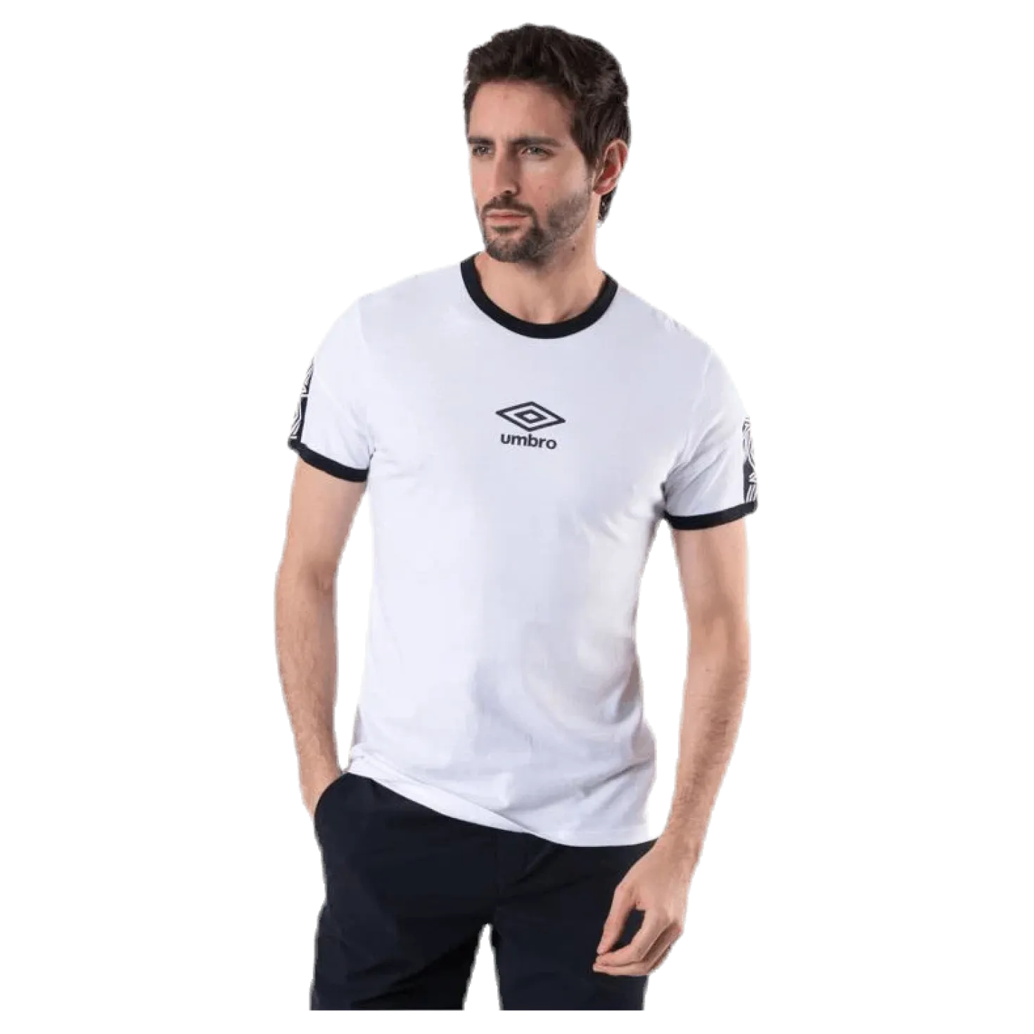 Ringer Taped Logo Tee White