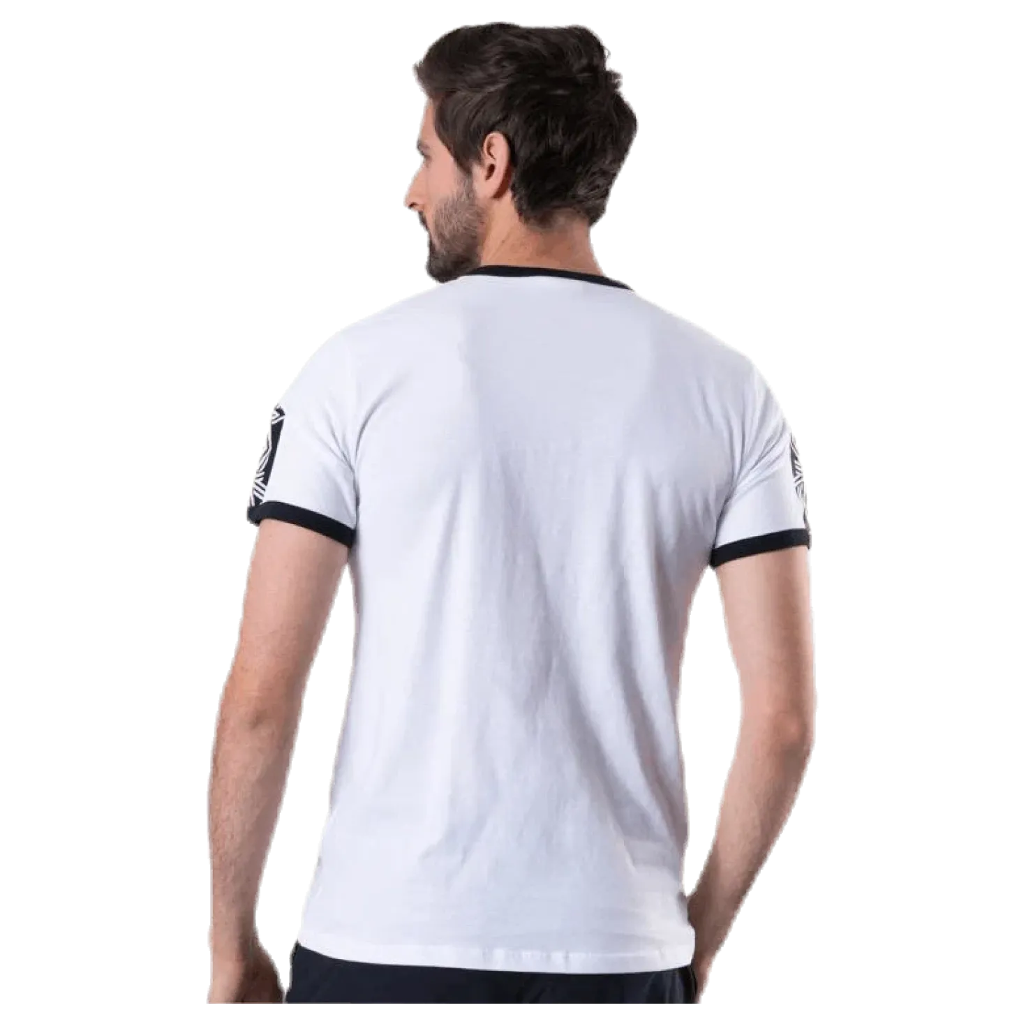 Ringer Taped Logo Tee White