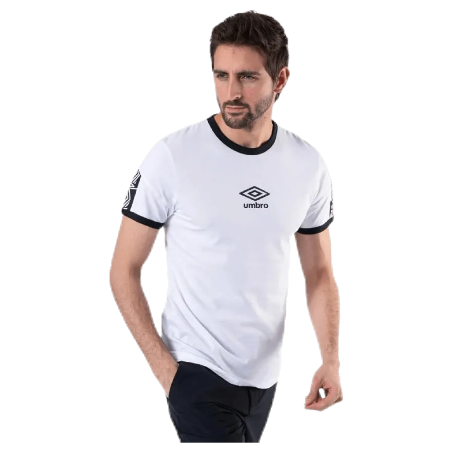 Ringer Taped Logo Tee White