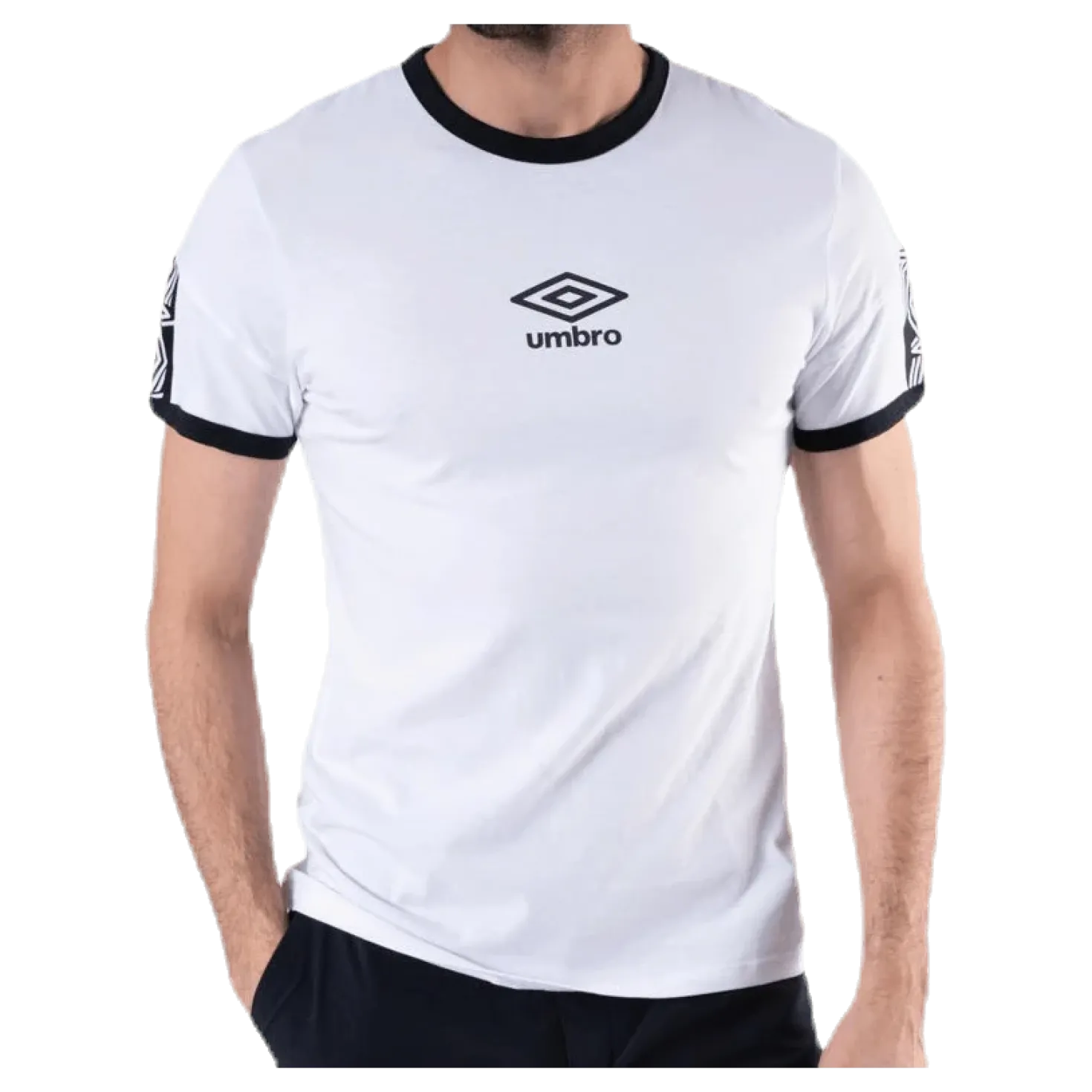 Ringer Taped Logo Tee White