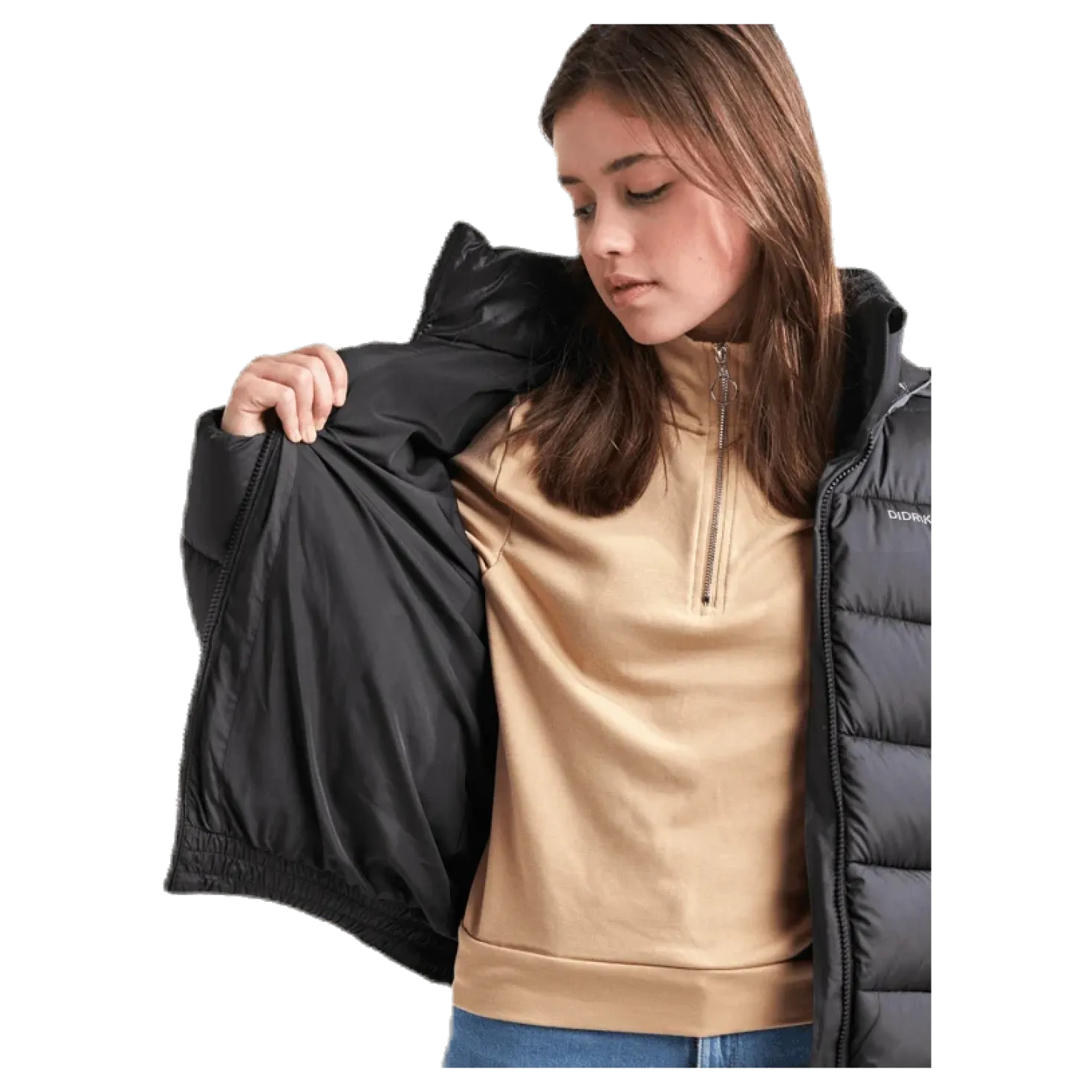 Rose Girls Puff Jacket Black