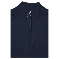 Roy Knit High Neck Zip Navy Blazer
