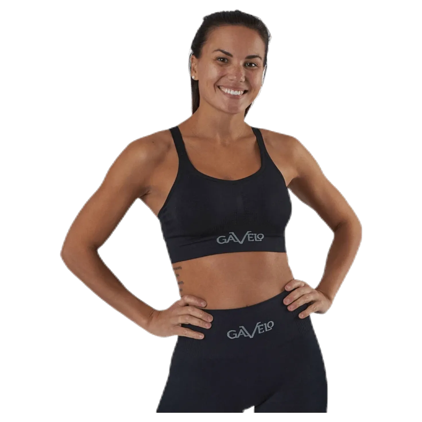 Seamless Black Sports Bra Black