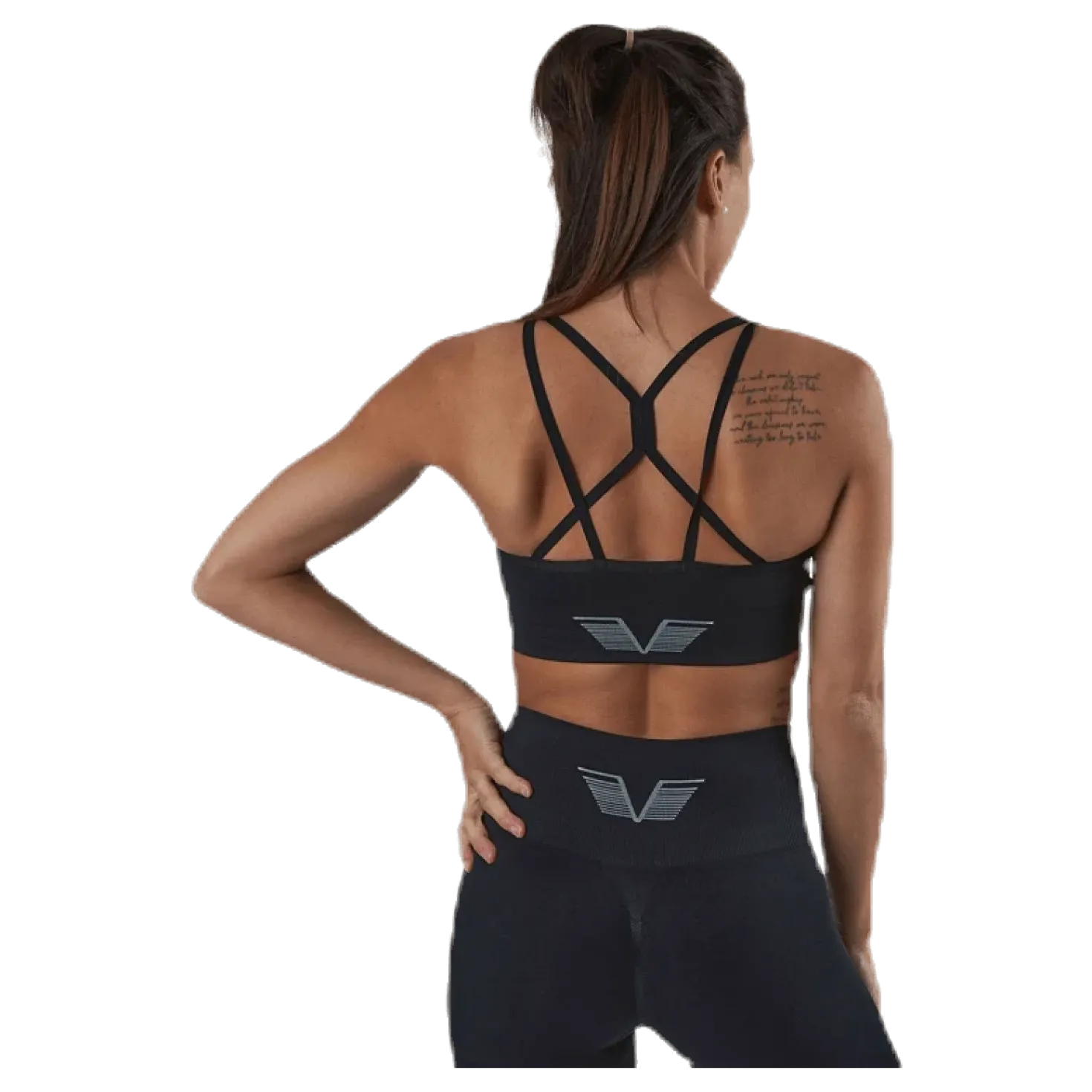 Seamless Black Sports Bra Black