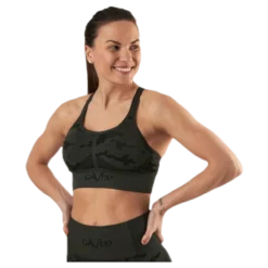 Seamless Camo Sports Bra Patterned/Black