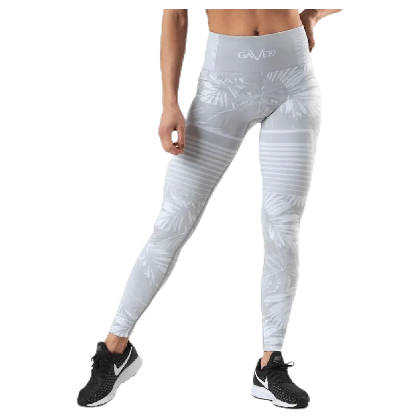 Seamless Floral Leggings Grey