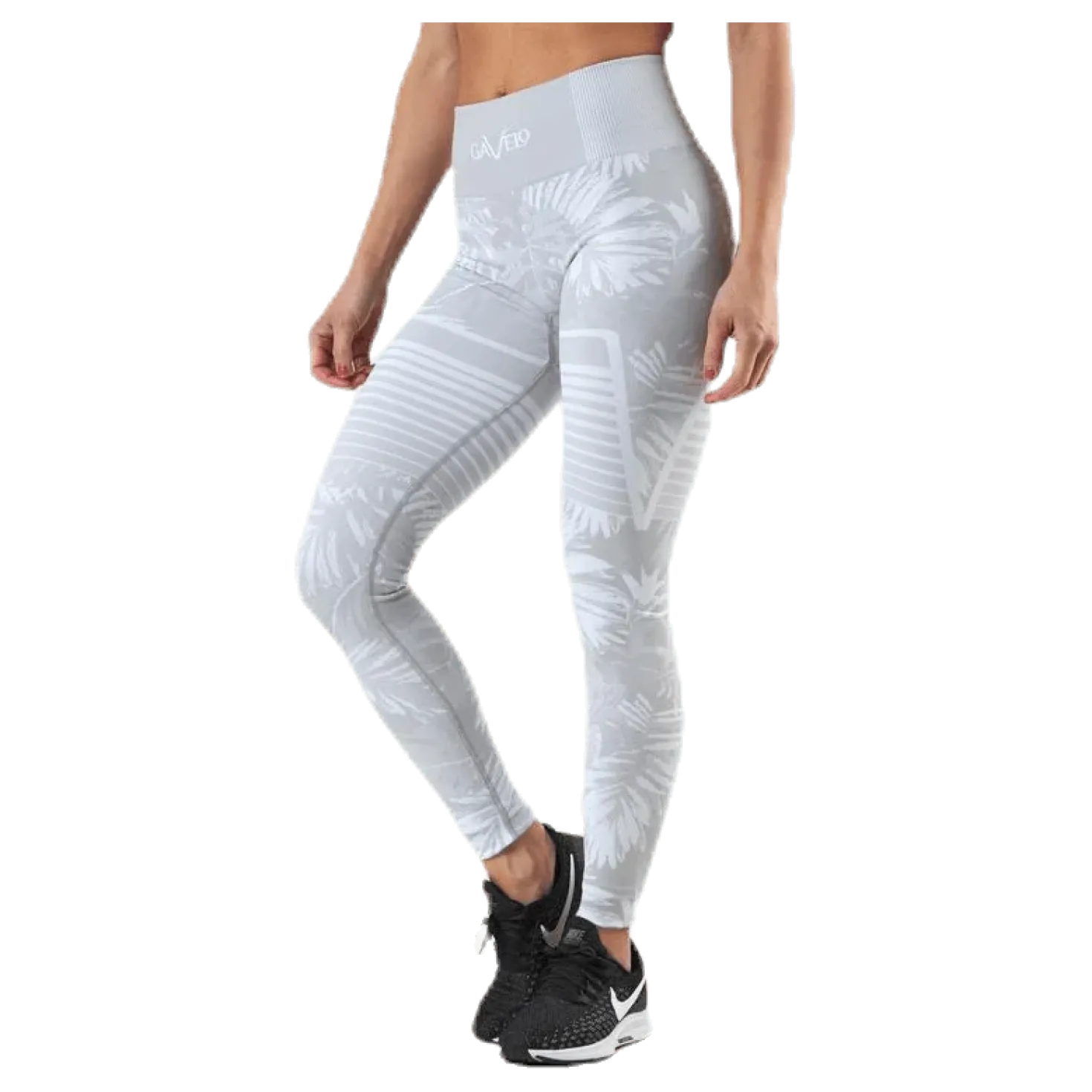 Seamless Floral Leggings Grey